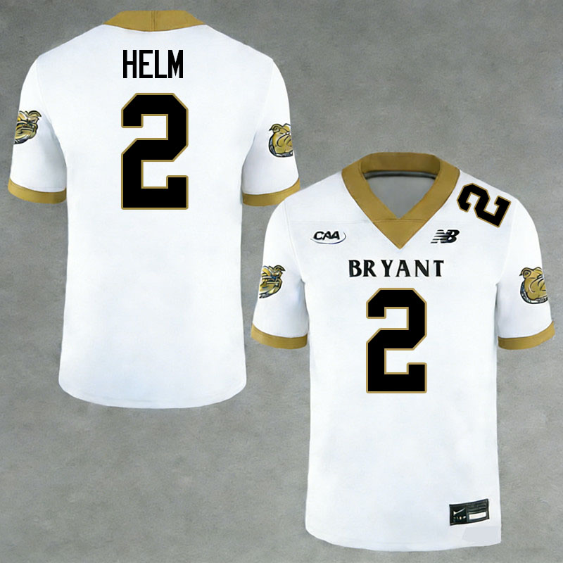 Bryant Bulldogs #2 Dorian Helm College Football Jerseys,Uniforms-White